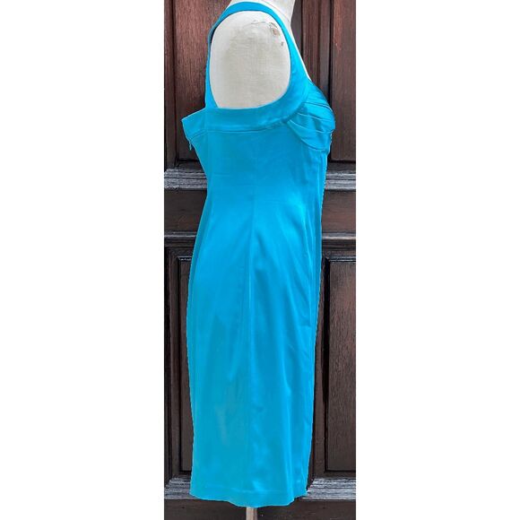 Calvin Klein Tropical Mermaid Turquoise Short Formal Dress - Size 9 - Picture 7 of 11